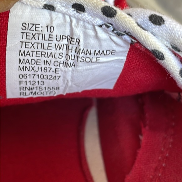 DISNEY Minnie Mouse Poka Dot Sneakers Size 10 - Picture 10 of 11